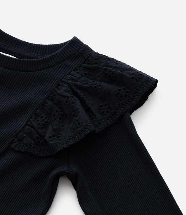 Blusa Infantil en Rib con Volado Broderie - Talle 1 a 6 años 6