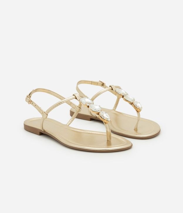 Sandalia Plana con Tiras Finas y Pedras 2