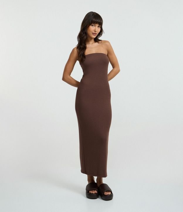 Vestido Sin Manga en Rib con Encaje