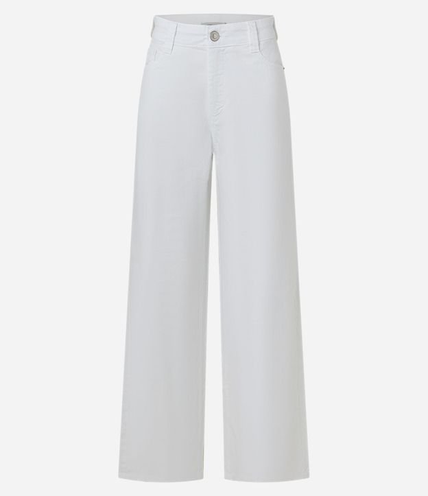 Pantalón Wide Leg Cintura Mediana en Sarga con Bolsillos 5