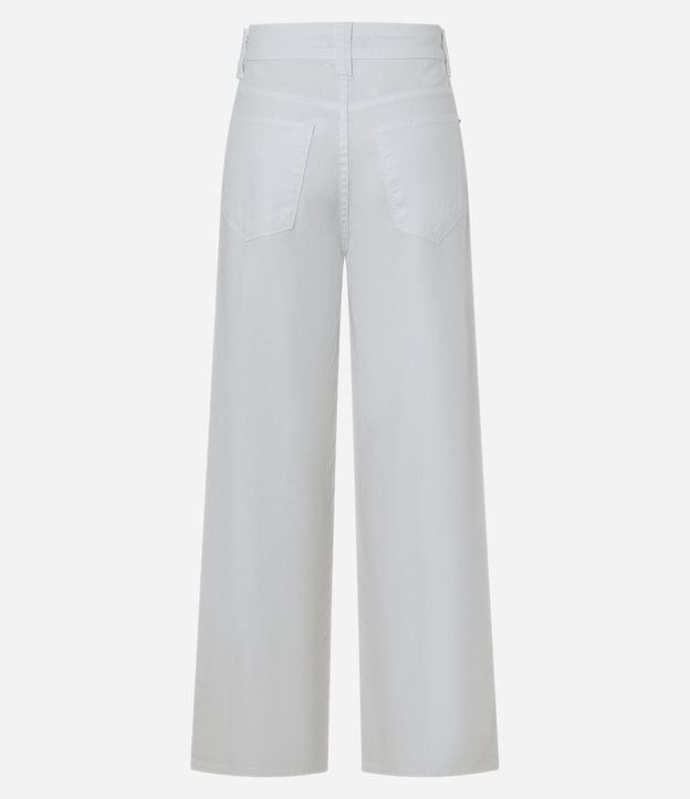 Pantalón Wide Leg Cintura Mediana en Sarga con Bolsillos 6