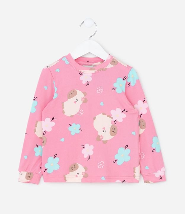 Pijama Infantil Largo en Plush con Estampa de Carpincho – Talle 2 a 6 años 2