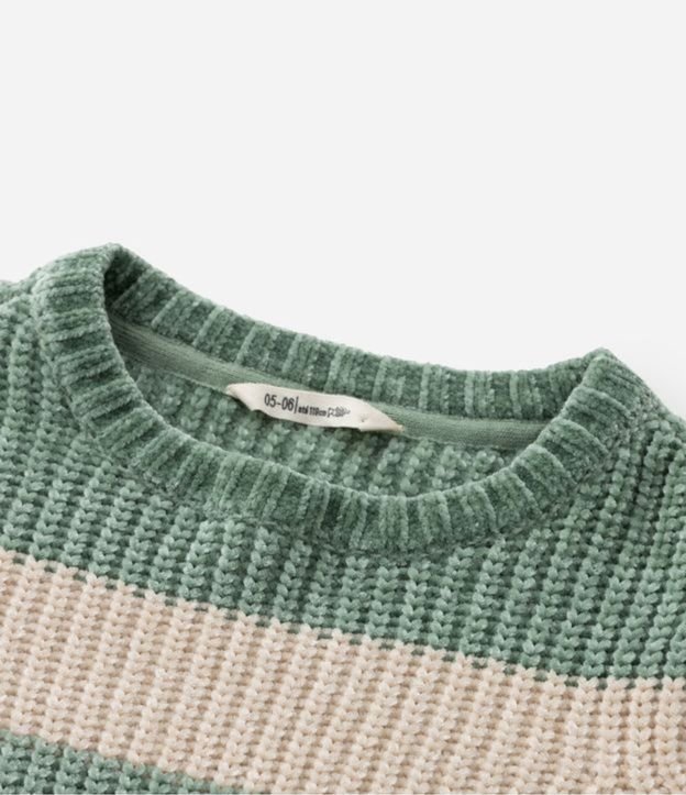 Suéter Infantil en Chenille con Rayas en Blocos – Talle 1 a 5/6 años 7