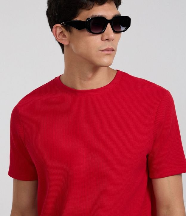 Remera Regular en Algodón con Textura Waffle 4