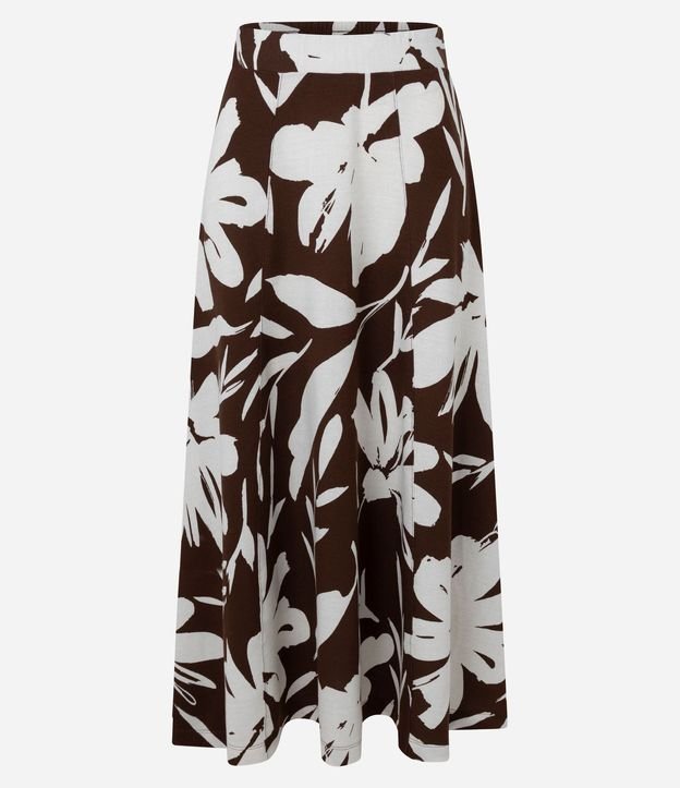 Pollera Midi en Piquet con Estampado Floral Follaje 6