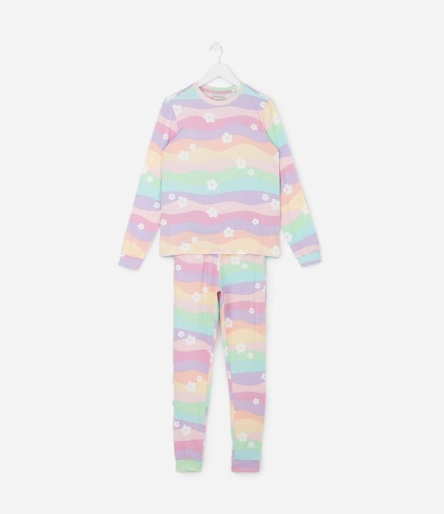 Pijama Largo Infantil con Estampa Colorida - Talle 7 A 16 años