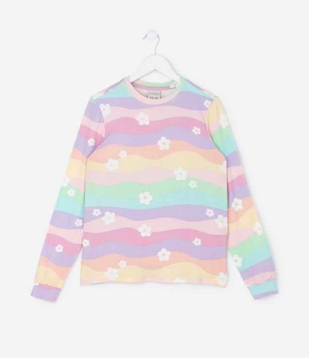 Pijama Largo Infantil con Estampa Colorida - Talle 7 A 16 años 2
