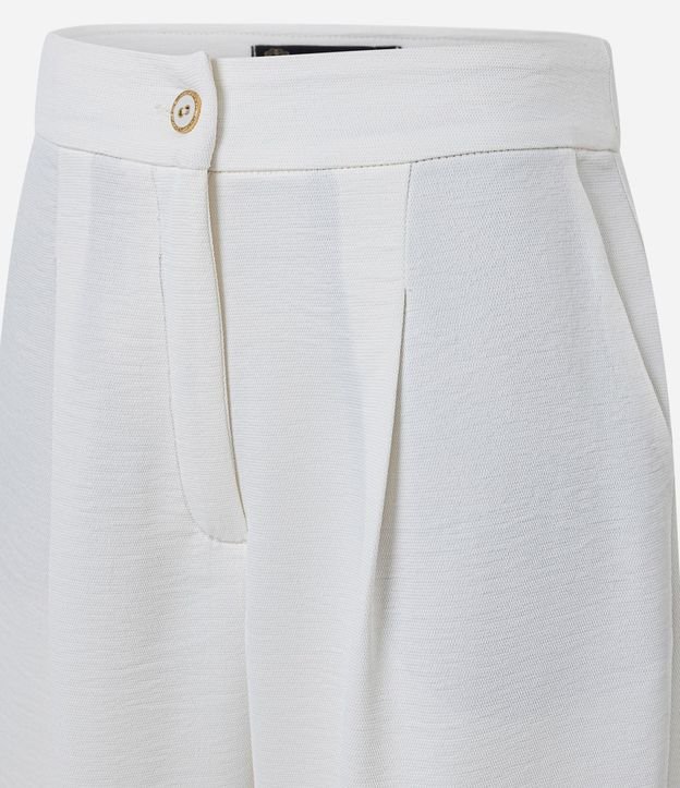 Pantalón Wide Leg Cintura Alta en Crepé Texturizado con Pliegues 2