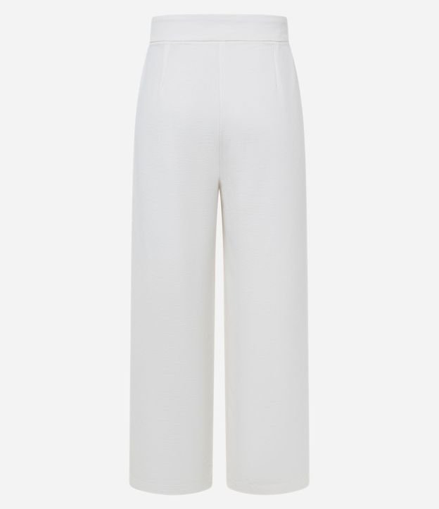 Pantalón Wide Leg Cintura Alta en Crepé Texturizado con Pliegues 3