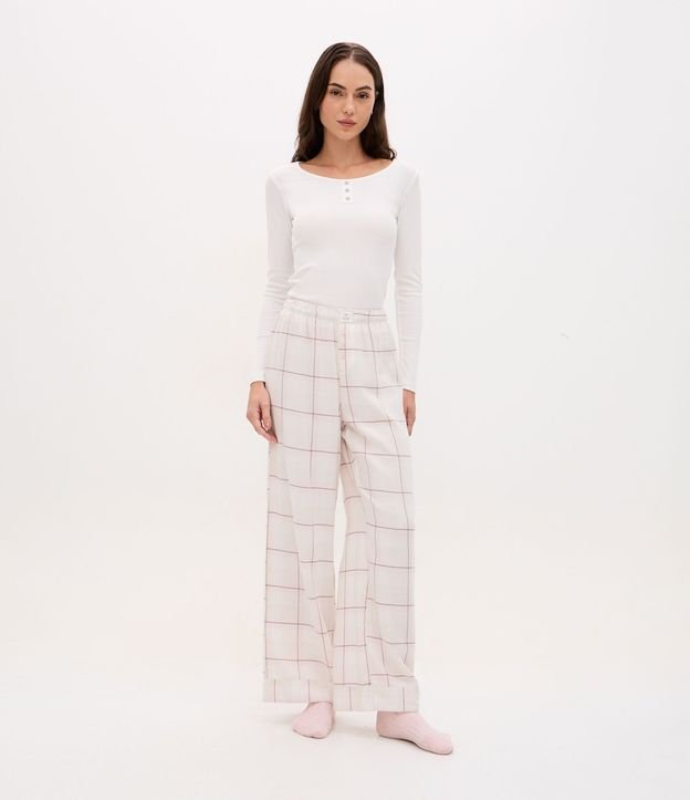 Pantalón de Pijama en Franela de Cuadros