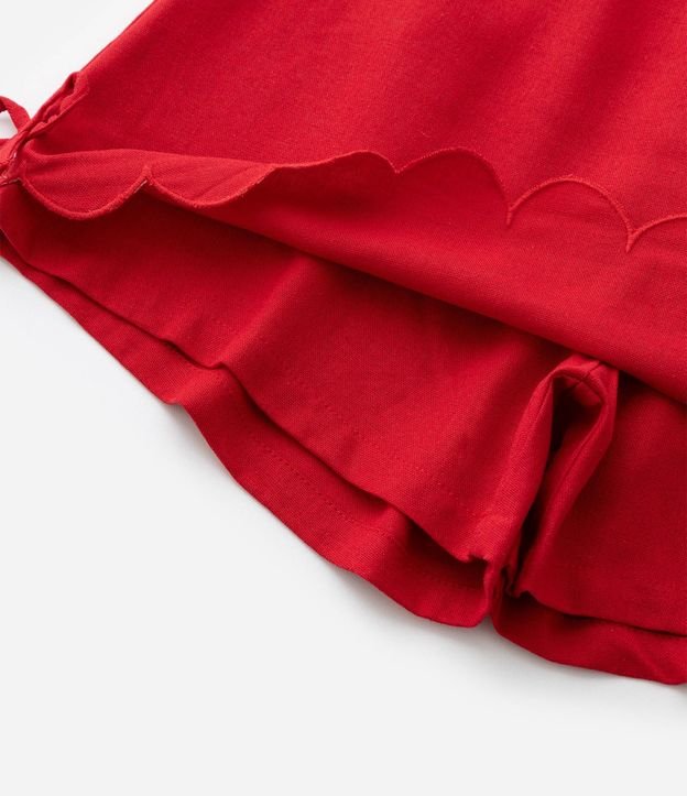 Short Pollera en Viscolino con Bajo Diferenciada con Lacitos - Talle 7 a 14 años 9