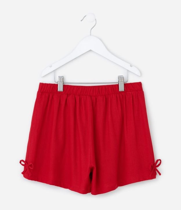 Short Pollera en Viscolino con Bajo Diferenciada con Lacitos - Talle 7 a 14 años 3