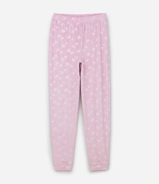Pijama Infantil Largo con Estampa de Moñitas en Relieve – Talle 5 a 14 años 5