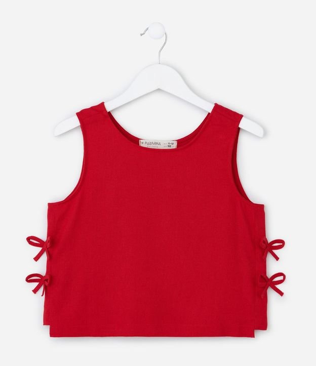 Blusa Infantil sin Mangas con Lacitos - Talle 7 a 14 años 1