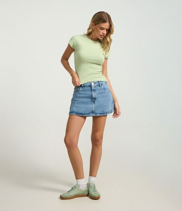 Blusa Básica en Rib con Hombro Caído 2