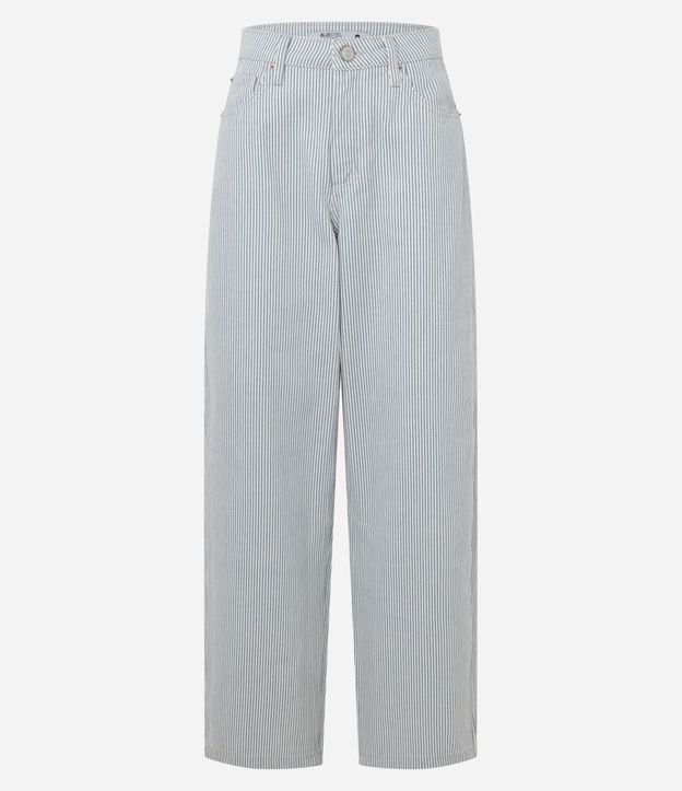 Pantalón Baggy Rayada en Sarga con Bolsillos 5