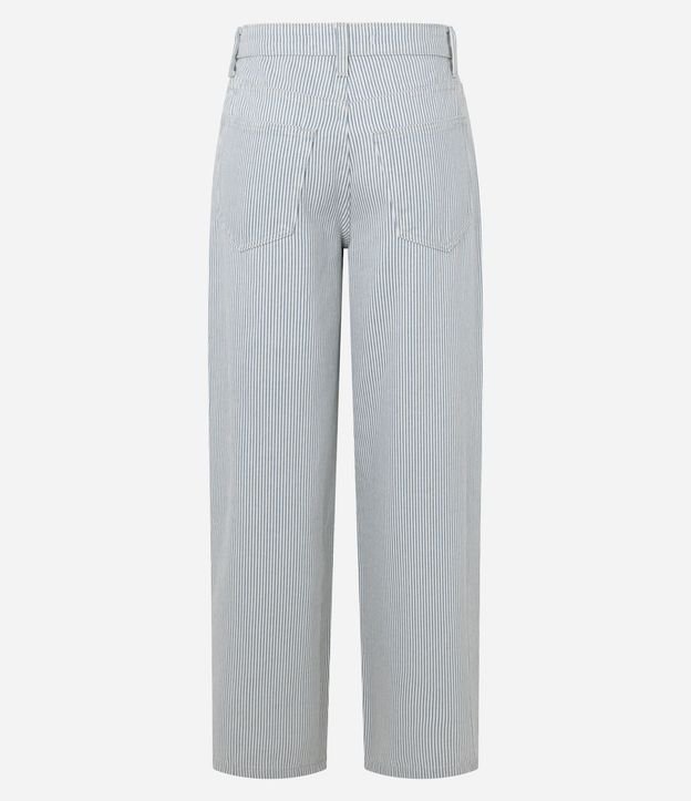 Pantalón Baggy Rayada en Sarga con Bolsillos 6