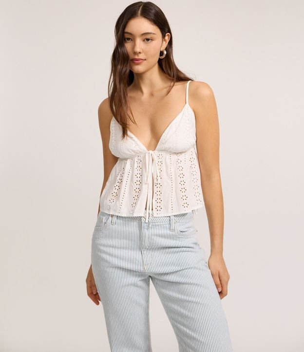 Pantalón Baggy Rayada en Sarga con Bolsillos 2