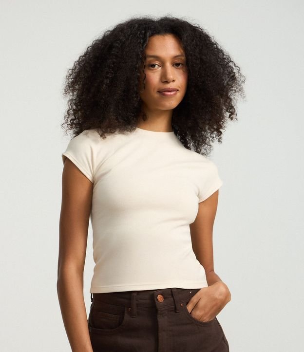 Blusa Básica en Rib con Hombro Caído 6