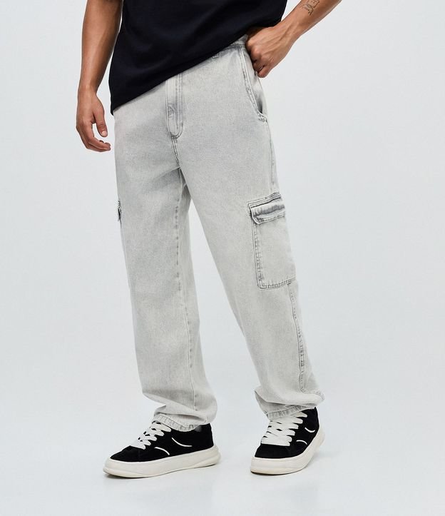 Pantalón Baggy de Jean con Bolsillos Cargo 2