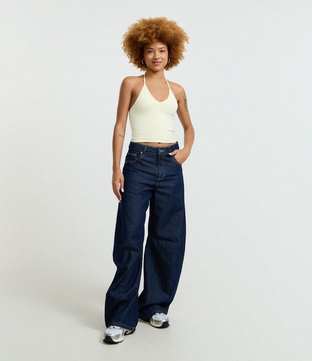 Blusa Cropped Frente Única en Cotton con Lazo 2