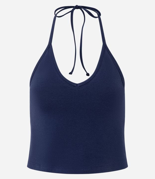 Blusa Cropped Frente Única en Cotton con Lazo 6