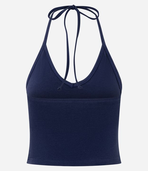 Blusa Cropped Frente Única en Cotton con Lazo 7