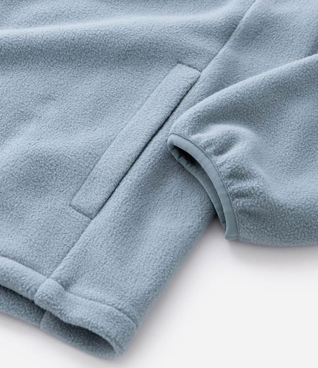 Buzo Masculino de Fleece con Capucha y Recorte en Tejido Plano 8