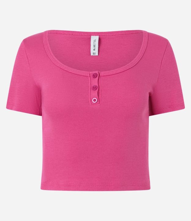 Blusa en Rib con Botones en el Escote 4