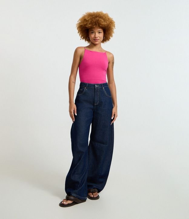 Blusa sin Manga con Escote Halter y Alça Elástico 2