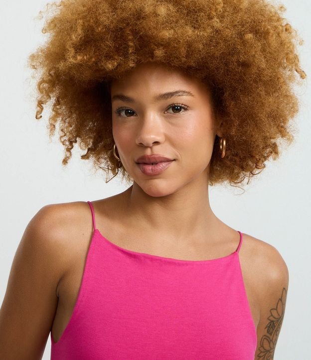Blusa sin Manga con Escote Halter y Alça Elástico 4