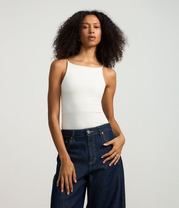 Blusa sin Manga con Escote Halter y Alça Elástico
