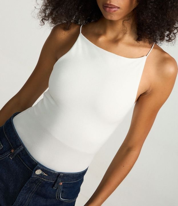 Blusa sin Manga con Escote Halter y Alça Elástico 3