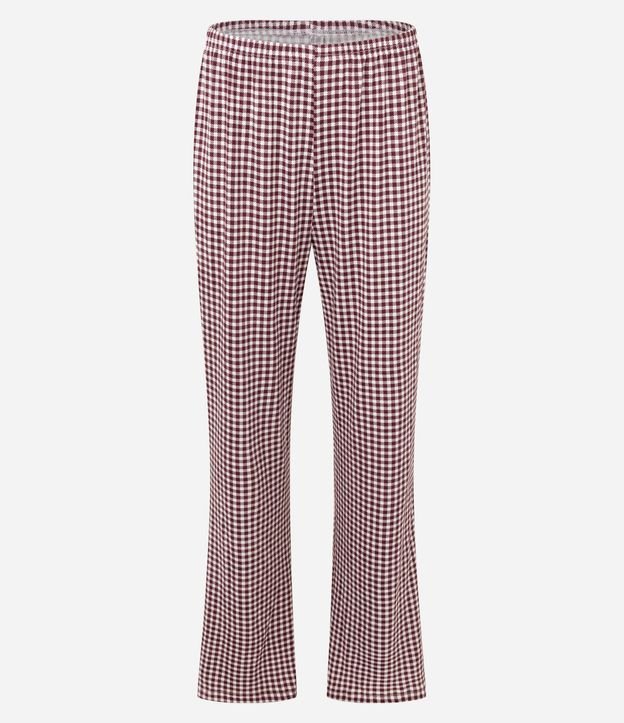 Pijama Largo Peach Touch con Pantalón de Cuadros Vichy 7