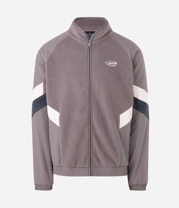 Buzo Masculino de Fleece con Cierre y Recortes Contrastantes 4