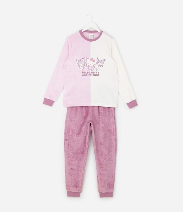 Pijama Infantil Largo con Hello Kitty en Relieve – Talle 5 a 14 años 1