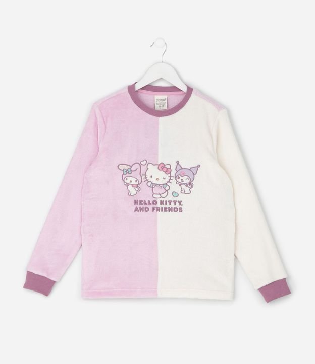 Pijama Infantil Largo con Hello Kitty en Relieve – Talle 5 a 14 años 2