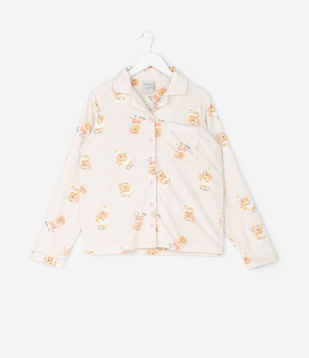 Pijama Infantil Blusa y Pantalón con Estampa de Oso  – Talle 4 a 16 años 3