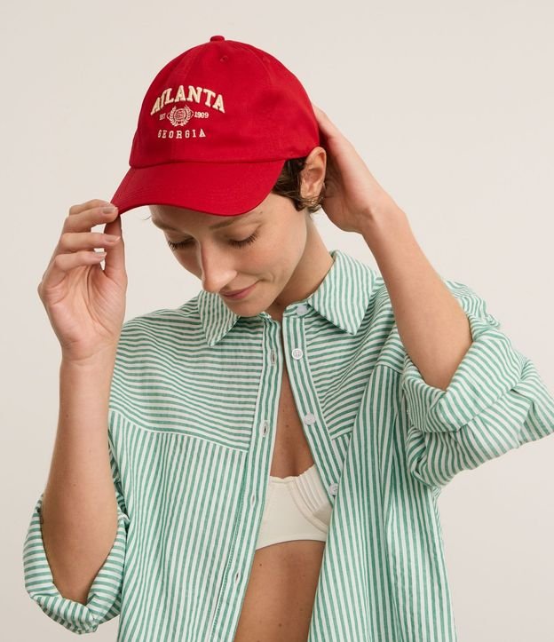 Gorra Aba Curva en Sarga con Bordado Atlanta