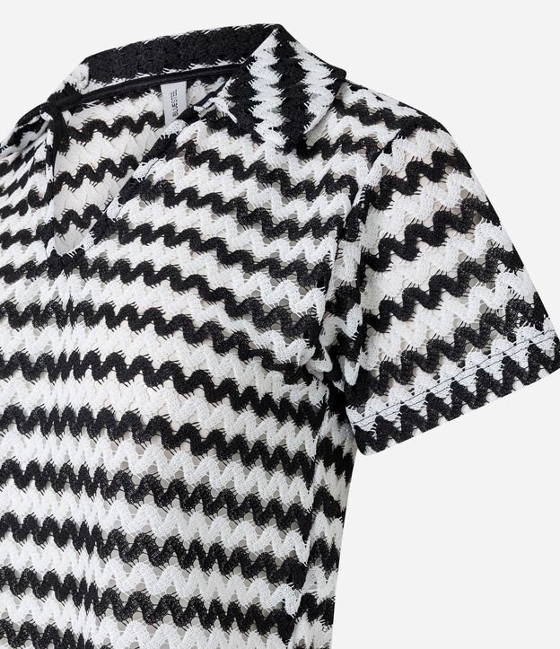 Blusa Boxy con Cuello Polo en Punto 6