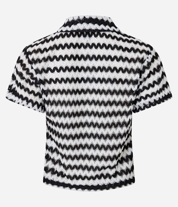 Blusa Boxy con Cuello Polo en Punto 8