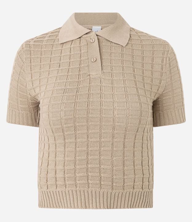 Blusa Polo en Punto con Textura
