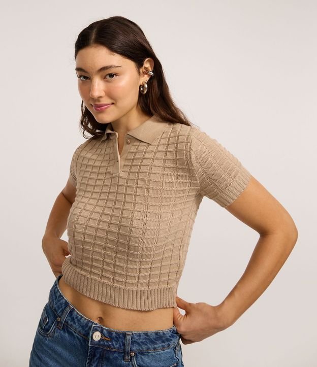 Blusa Polo en Punto con Textura 1