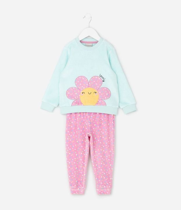 Pijama Infantil Largo con Estampado Floral – Talle 2 a 4 años
