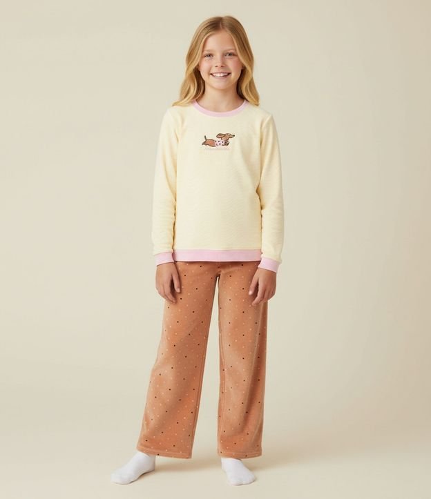Pijama Infantil Largo con Estampa de Perro Salsicha – Talle 5 a 14 años 1