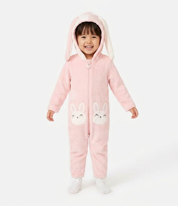 Pijama Jumper Infantil Conejito con Orejas en la Capucha – Talle 2 a 8 años