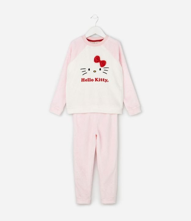 Pijama Infantil Fleece Hello Kitty - Talle 5 a 16 años