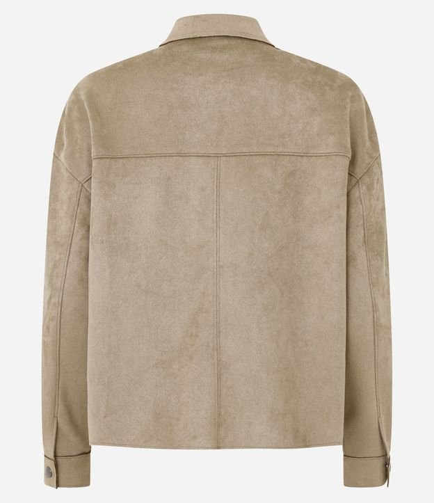 Camisa Regular en Gamuza con Bolsillo Cargo 9