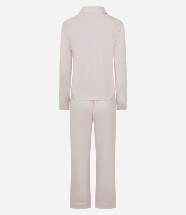 Pijama Americano Largo en Peach Touch con Bordado 7