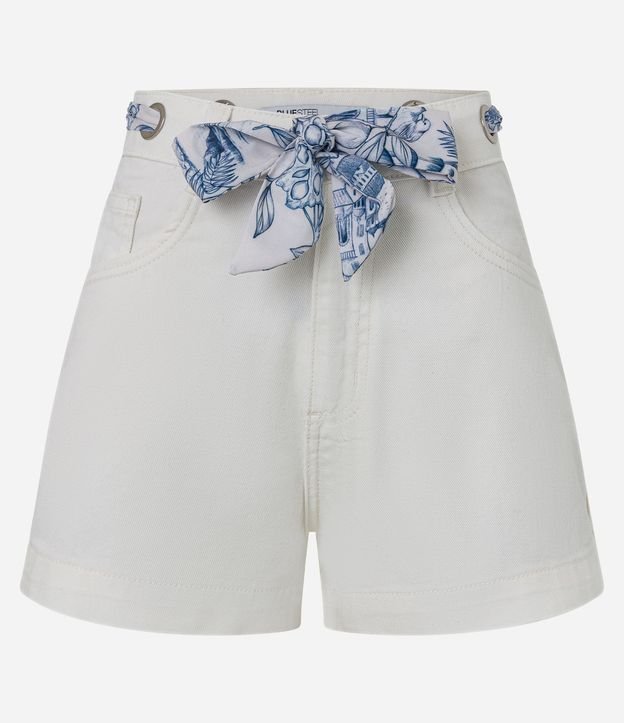 Short Slim Cintura Alta en Jeans con Cinturón Pañuelo 7